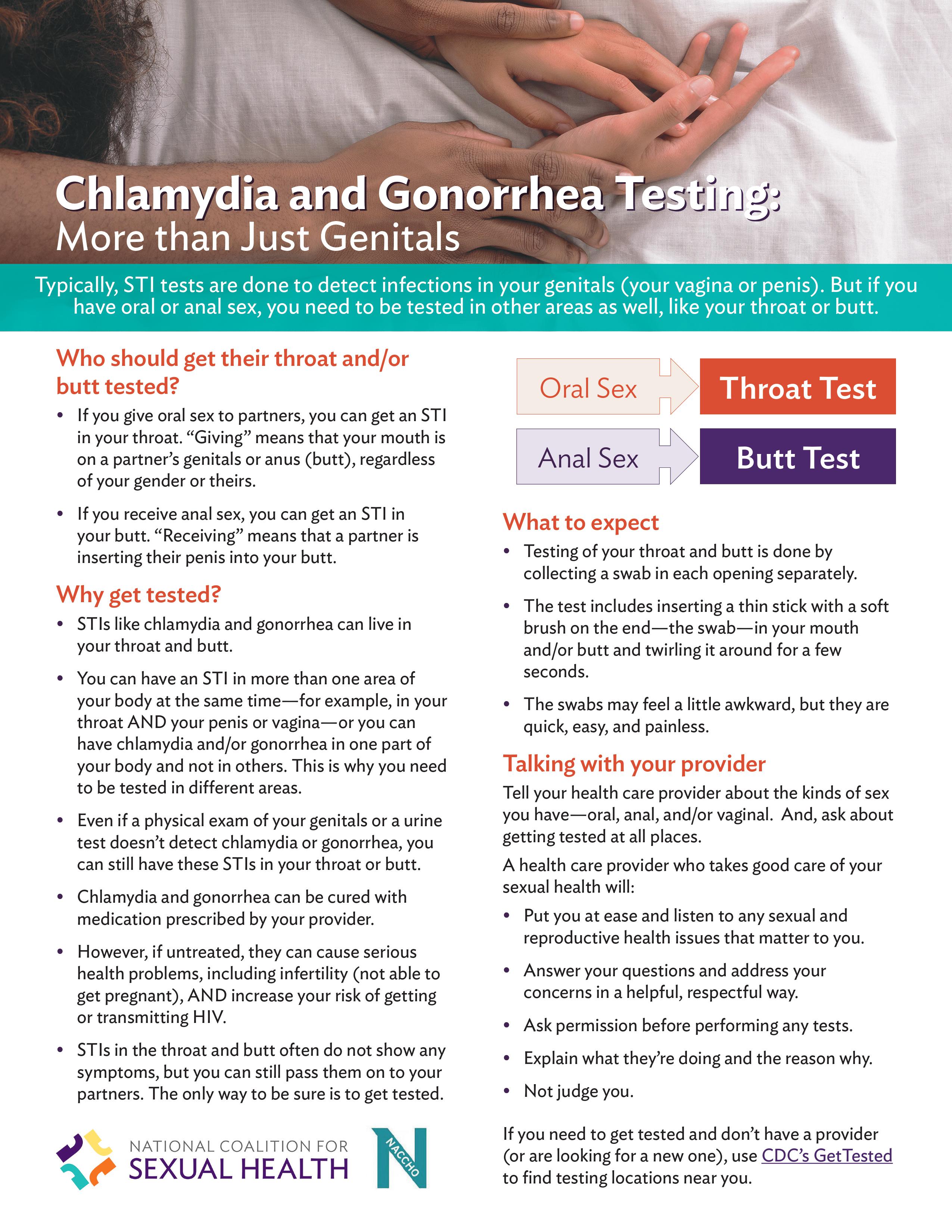 Chlamydia and Gonorrhea Testing: More Than Just Genitals